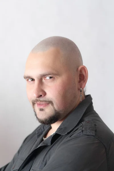 Porträtt av en skallig man — Stockfoto