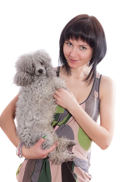 Girl with a dog Stock Image