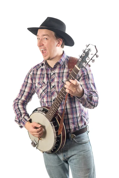 Mann spielt Banjo — Stockfoto