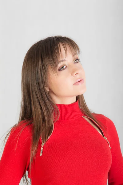 Girl in a red dress — Stock Photo, Image