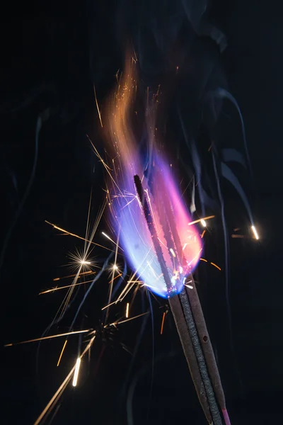 Sparks on a black background — Stock Photo, Image