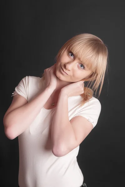 Portrait of a smiling blonde — Stock Photo, Image