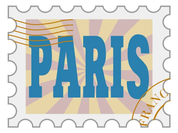 Vektor, Poststempel von Paris — Stockvektor