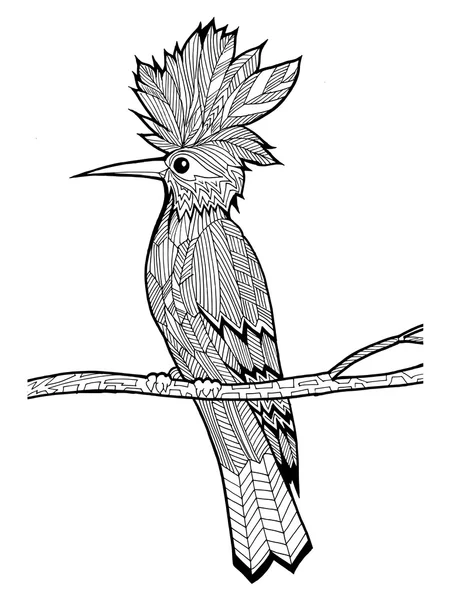 Doodle illustration av fågel — Stock vektor