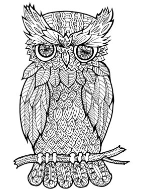 baykuş Doodle çizimi