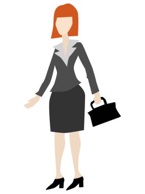 İş kadını ofise yürür. Düz bir şekilde vektör görüntüsü. İş, meslek, iletişim nedenleri