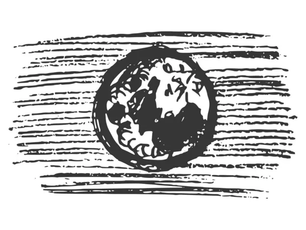 Φεγγάρι Στον Ουρανό Χέρι Ζωγραφισμένο Διάνυσμα Σκίτσο Εικόνας Λευκό Κίνητρα — Διανυσματικό Αρχείο