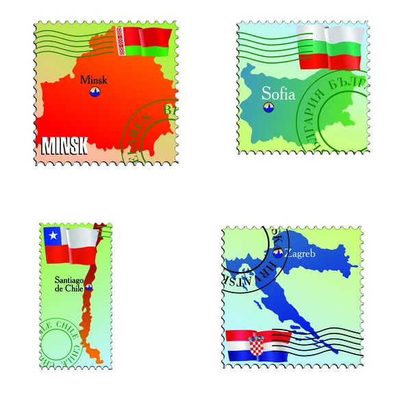 CapitalBielorrusia, Bulgaria, Chile, Croacia — Vector de stock