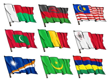 ülke bayrakları kümesi