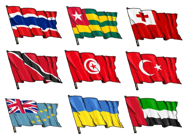 Conjunto de banderas nacionales — Archivo Imágenes Vectoriales