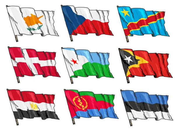Set of national flags — Stock Vector