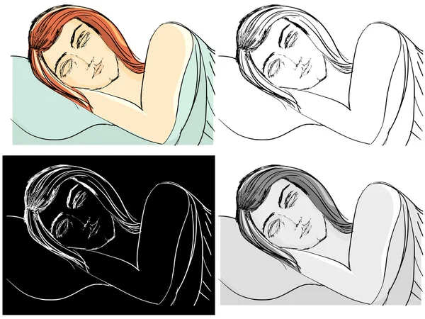 Спящая женщина — стоковый вектор