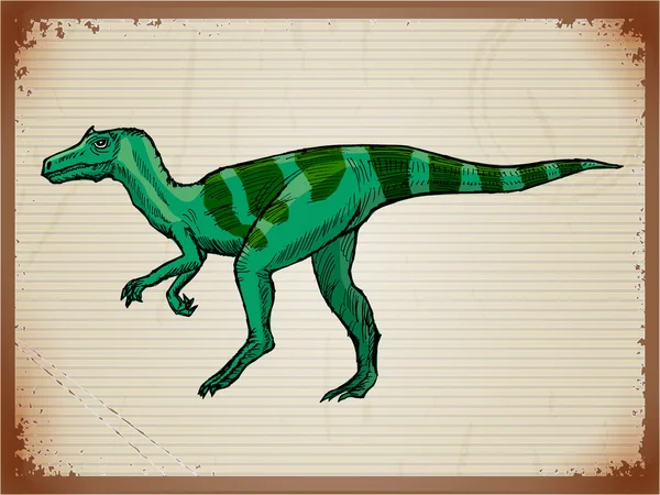 Вінтажний фон з динозавром — стоковий вектор