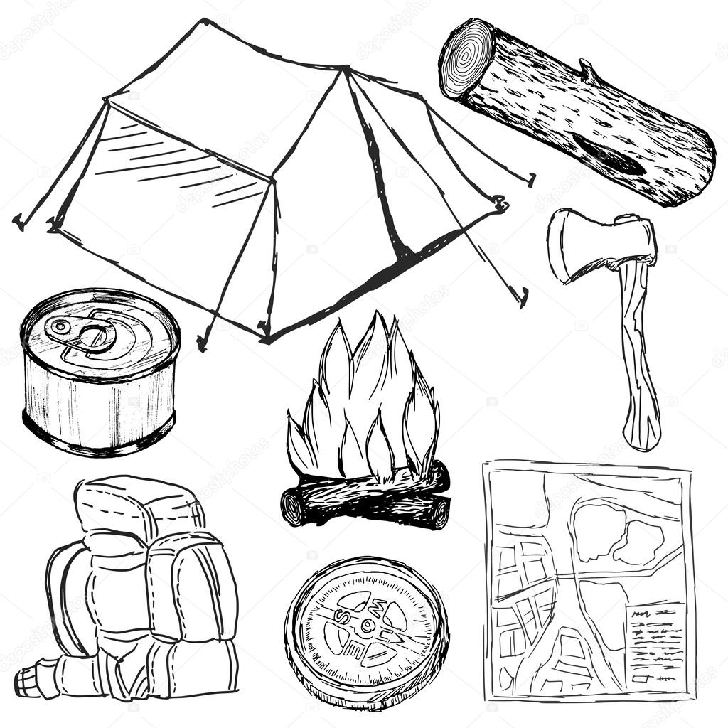 set of camp objects