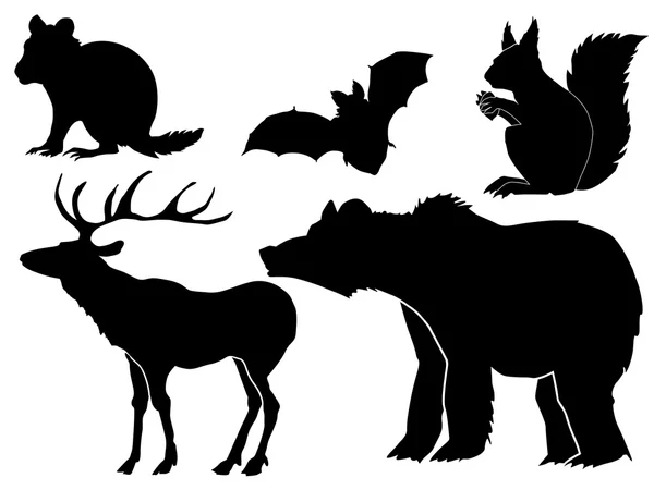 Conjunto de animales forestales — Vector de stock