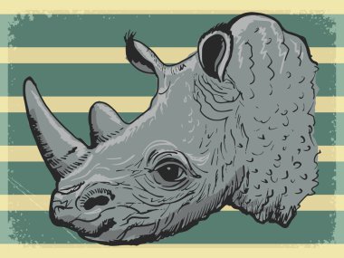 Gergedan ile antika arka plan