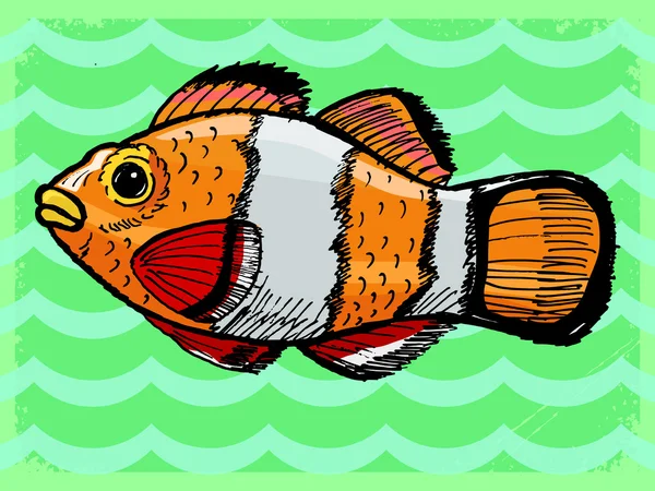 Fundo vintage com peixes — Vetor de Stock