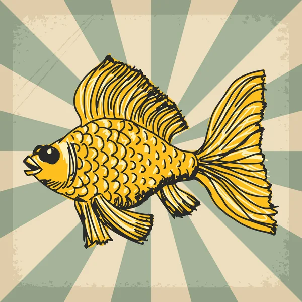 Vintage Hintergrund mit Goldfischen — Stockvektor