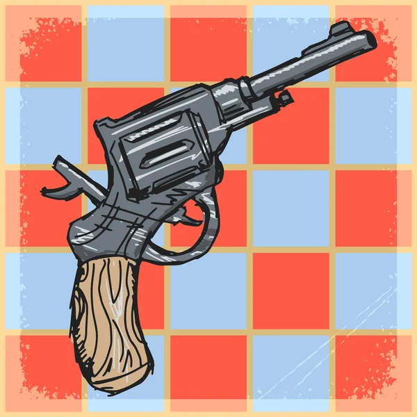 Винтажный фон с револьвером — стоковый вектор