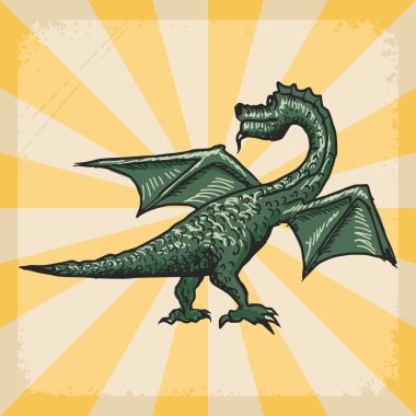 Ejderha ile antika arka plan