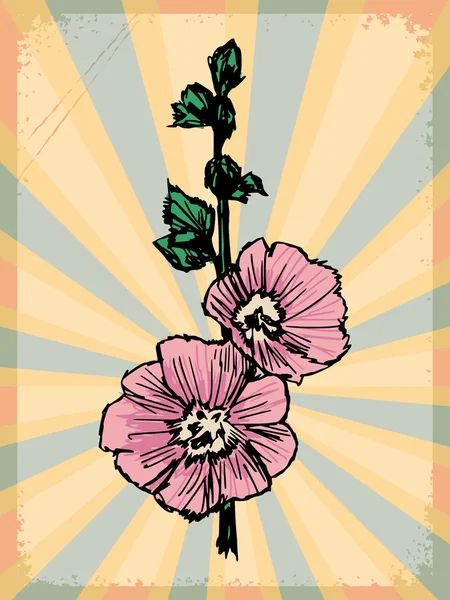 Fondo vintage con flor — Vector de stock