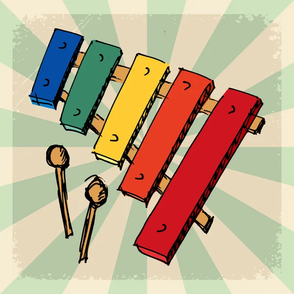 Fond vintage avec xylophone — Image vectorielle