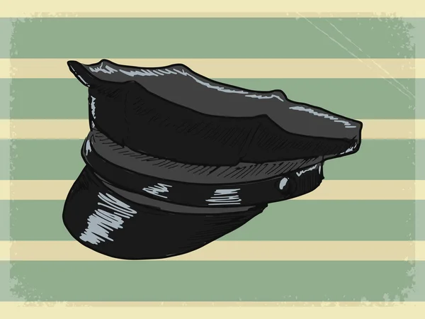 Fond vintage avec casquette de police à crête — Image vectorielle