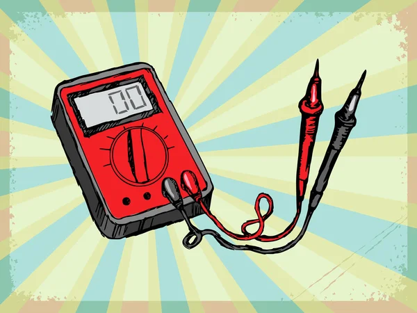 Vintage Hintergrund mit Multimeter — Stockvektor