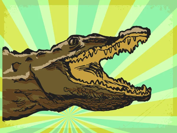 Винтажный фон с крокодилом — стоковый вектор