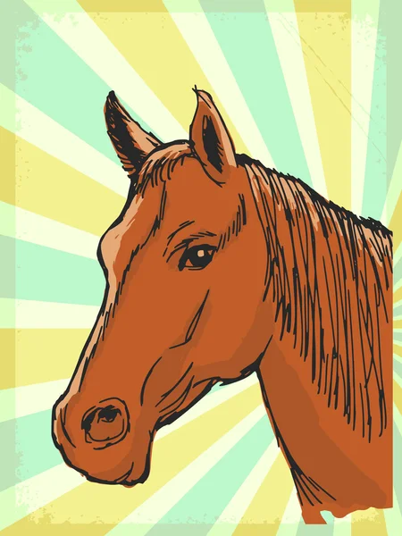 Fondo vintage con caballo — Vector de stock