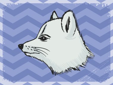 Kutup fox ile antika arka plan