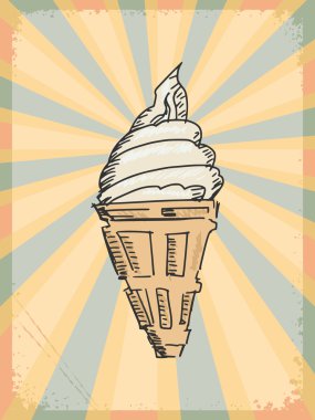 dondurma ile antika arka plan