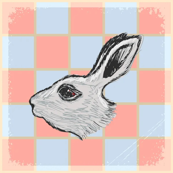 Винтажный фон с кроликом — стоковый вектор