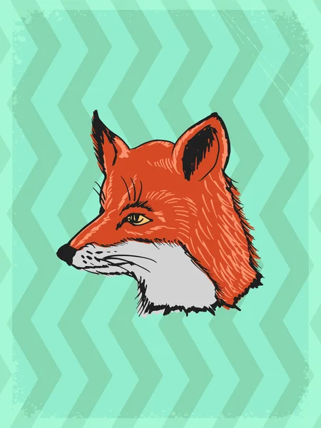 Vintage bakgrund med fox — Stock vektor