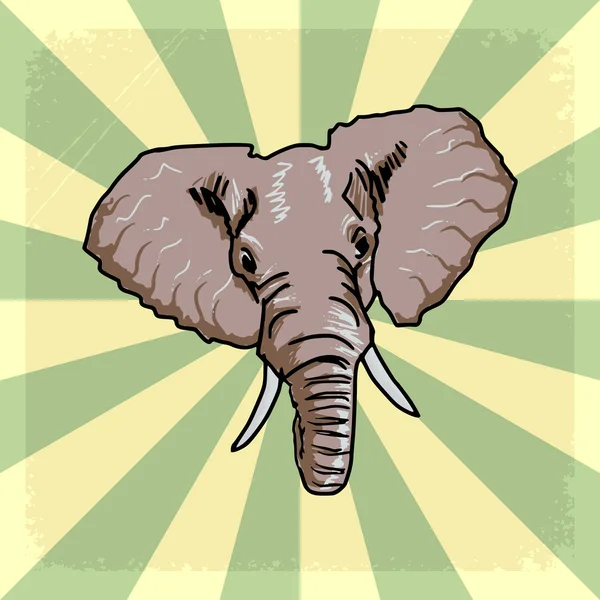 象とビンテージ背景 — ストックベクタ