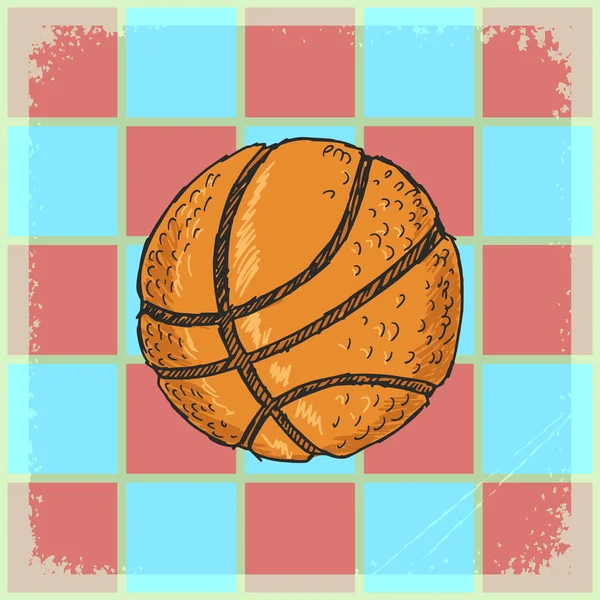 Fondo vintage con motivo de baloncesto — Vector de stock