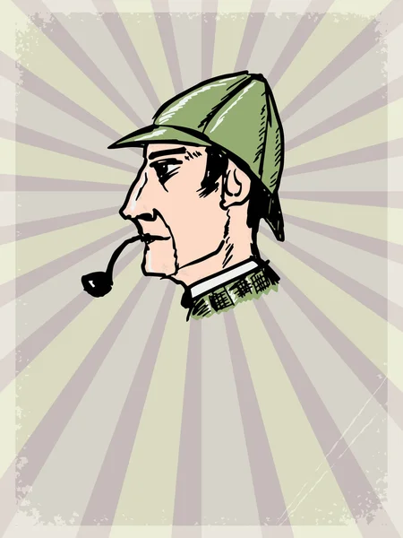 Fond vintage avec Sherlock Holmes — Image vectorielle