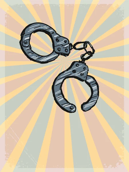 Вінтажний фон з наручниками — стоковий вектор