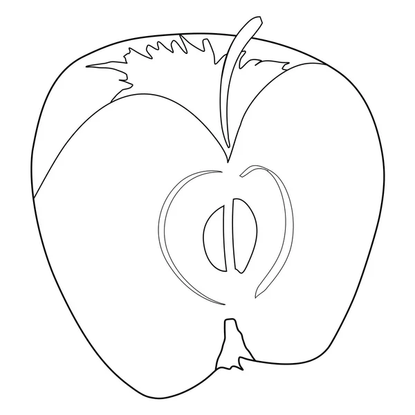 Snijden apple — Stockvector