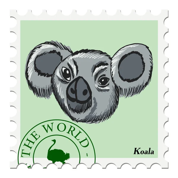 Timbro con koala — Vettoriale Stock