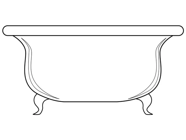 Ванна, вид сбоку — стоковый вектор