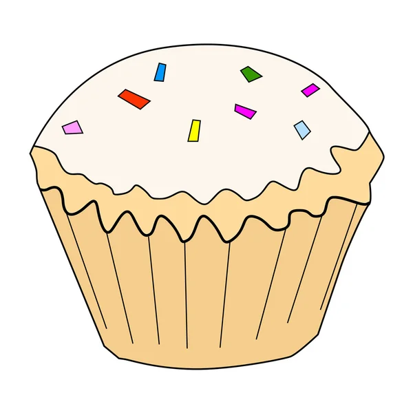 Cupcake, saboroso, comida doce — Vetor de Stock