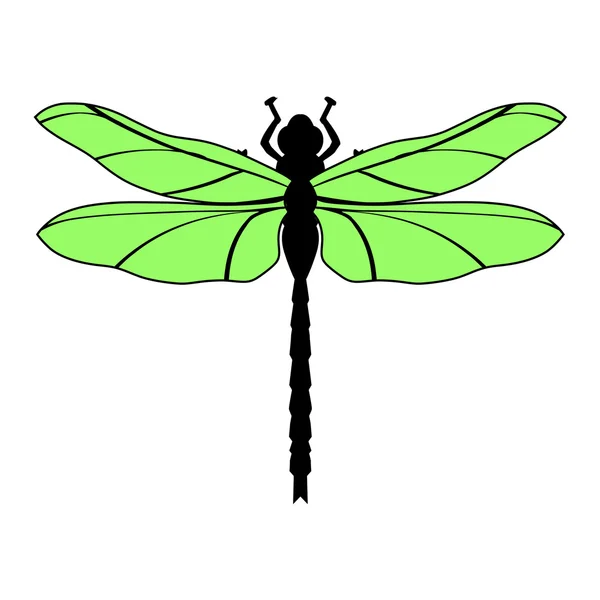 Dragonfly, vedere de sus — Vector de stoc