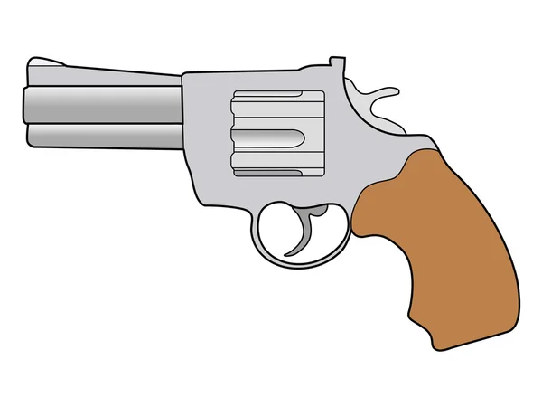 Pistol revolver vechi — Vector de stoc