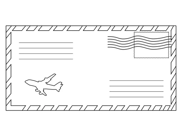 Kapalı zarf, avia mesaj — Stok Vektör