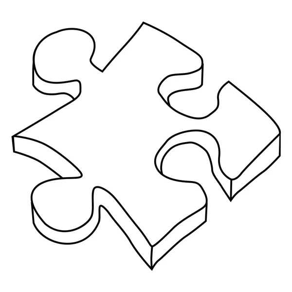 Puzzle, vedere 3D — Vector de stoc
