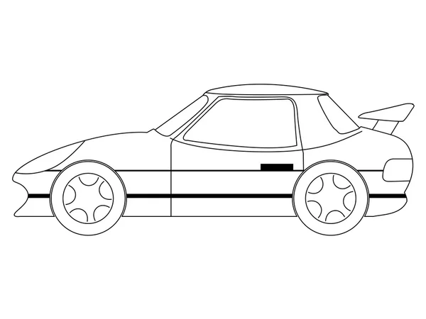 Coche deportivo, vista lateral — Vector de stock