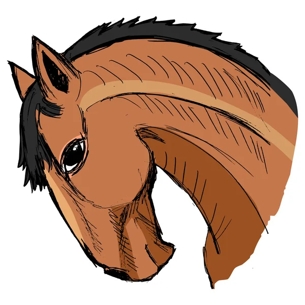 Лошадь, иллюстрация животного фермы — стоковый вектор