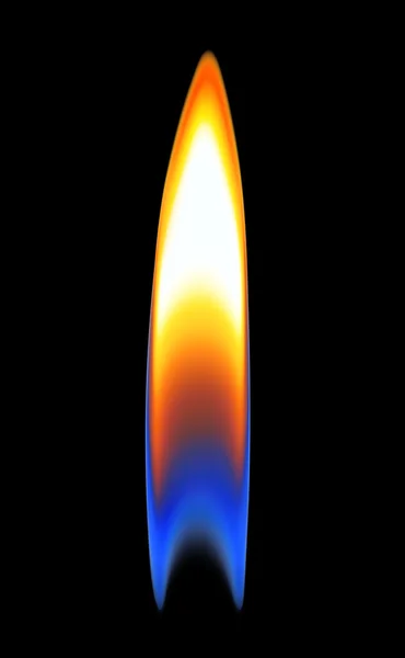 Fire, flame on a black background — Stock Photo, Image