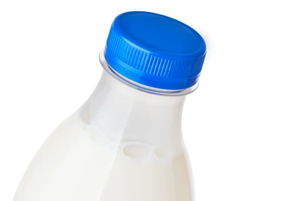 Bouteille de lait sur fond blanc — Photo